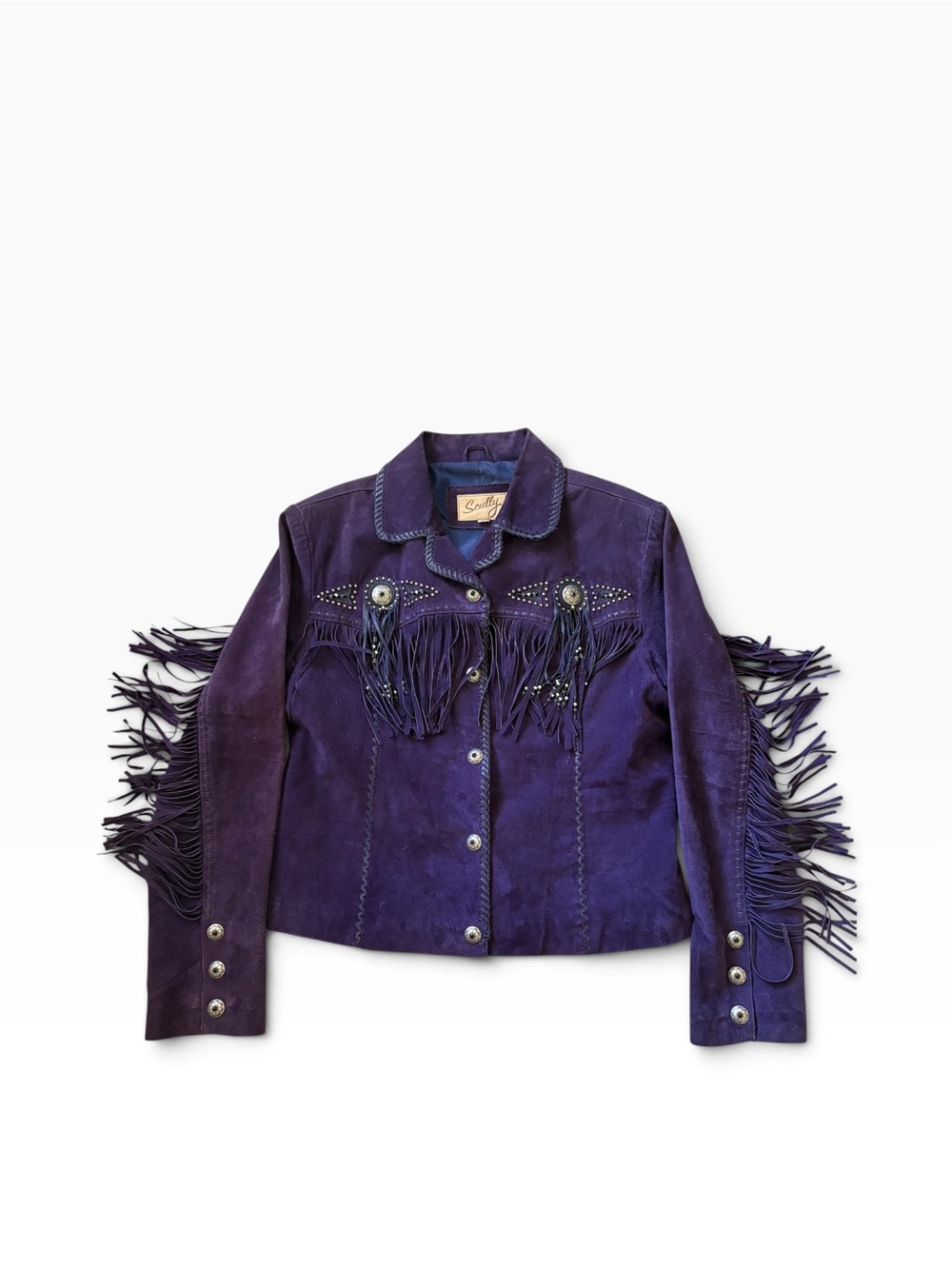 Scully L152 Coastal Cowgirl Beaded Fringe Western Jacket Suede Leather Purple XL